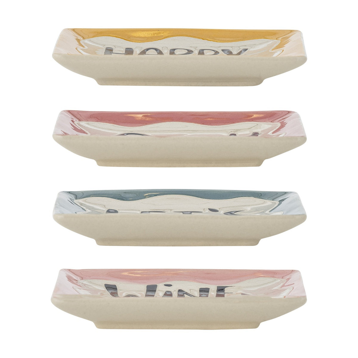 Soline Square Stoneware Plates Set of 4 - Multi