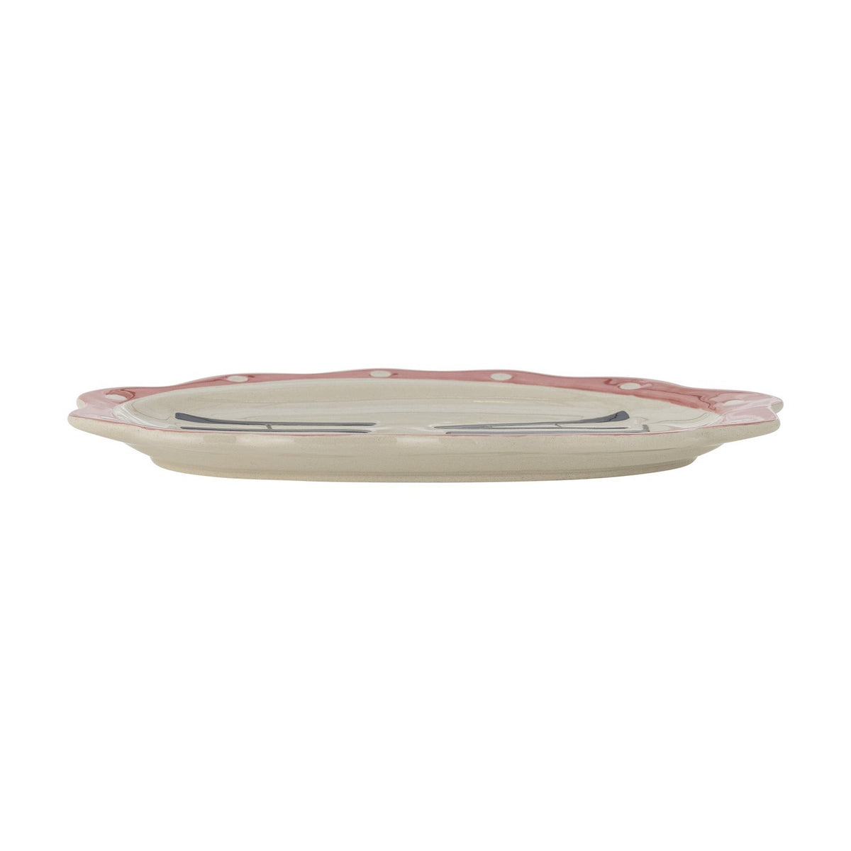 Soline Dotted Stoneware Platter 23.5x14.5cm - Multi