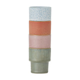 Ewan Stoneware Espresso Cups 75ml Set of 4 - Multi