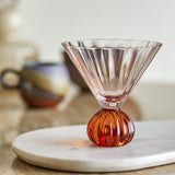 Taurin Ribbed Cocktail Glass - Pink