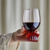 Taurin Ribbed Wine Glass - Pink