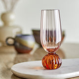 Taurin Ribbed Champagne Glass - Pink