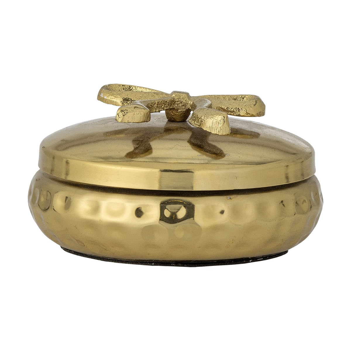 Meera Round Iron Christmas Storage Jar with Lid - Gold