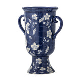 Amara Floral Stoneware Vase 21cm - Blue