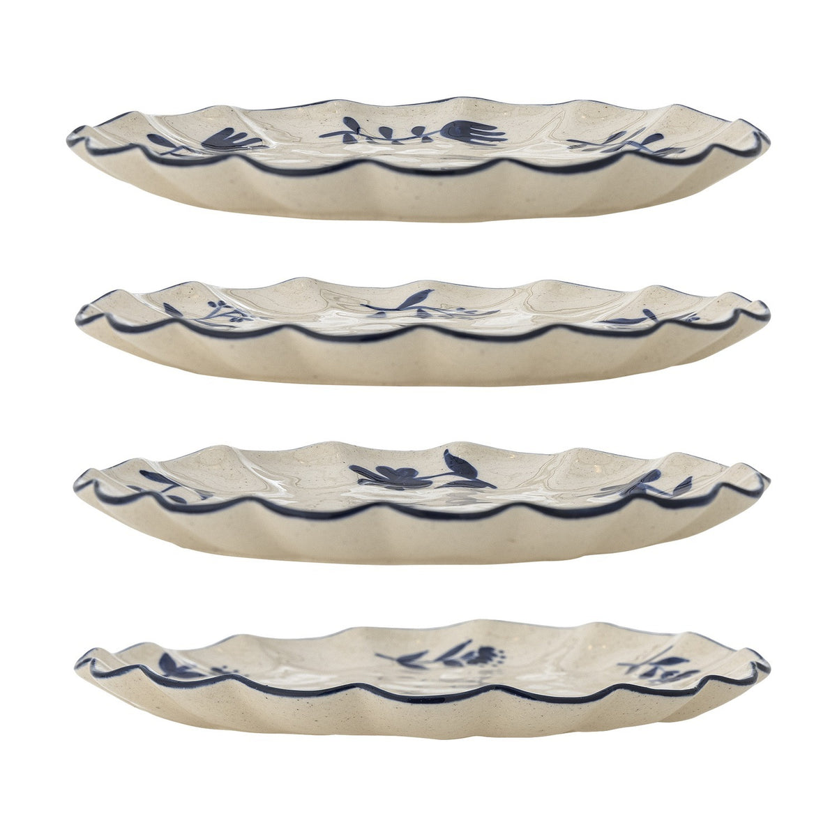Eimy Floral Stoneware Side Plates Set of 4 - Cream