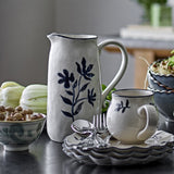 Eimy Floral Stoneware Jug - Cream