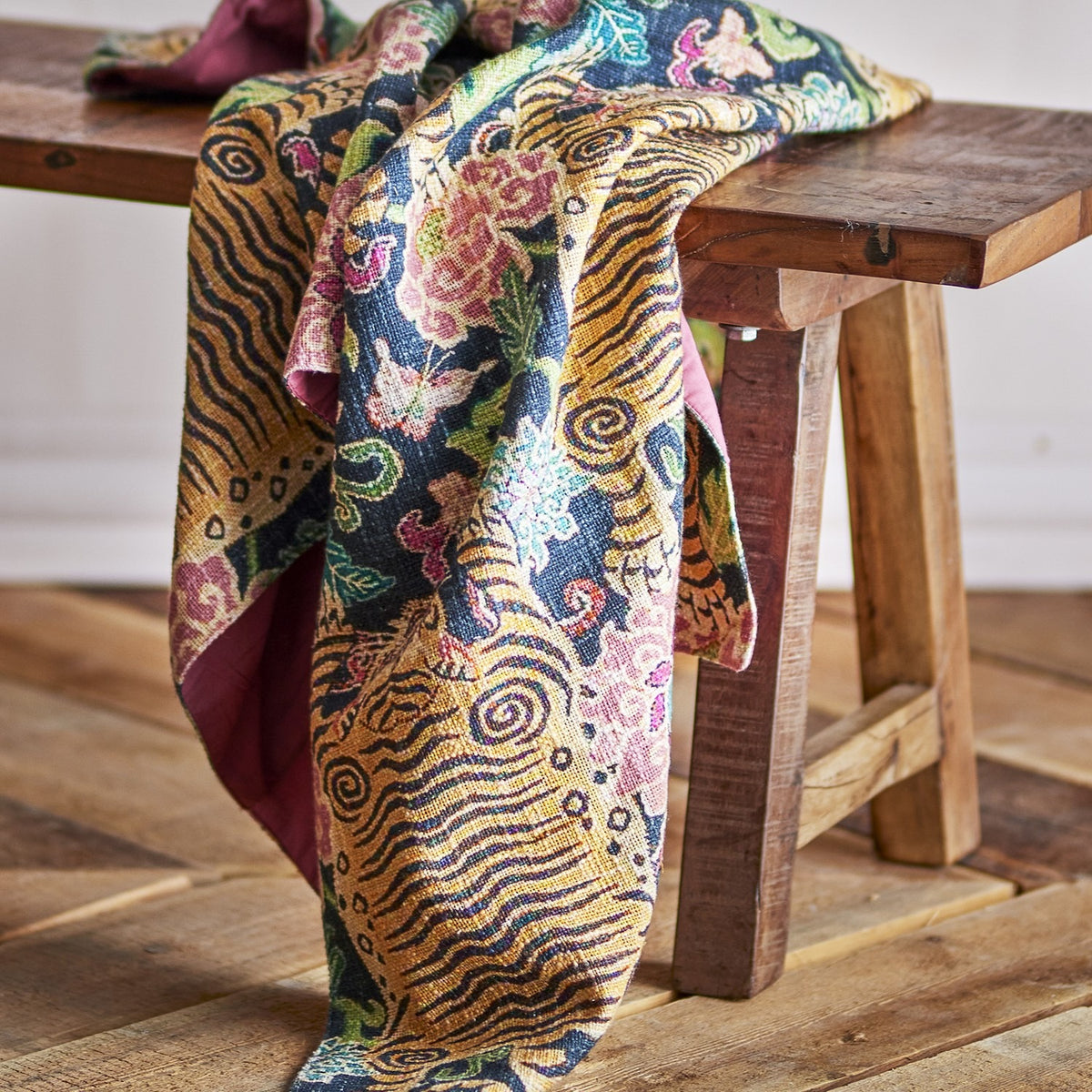 Lester Floral Cotton Throw - Multi
