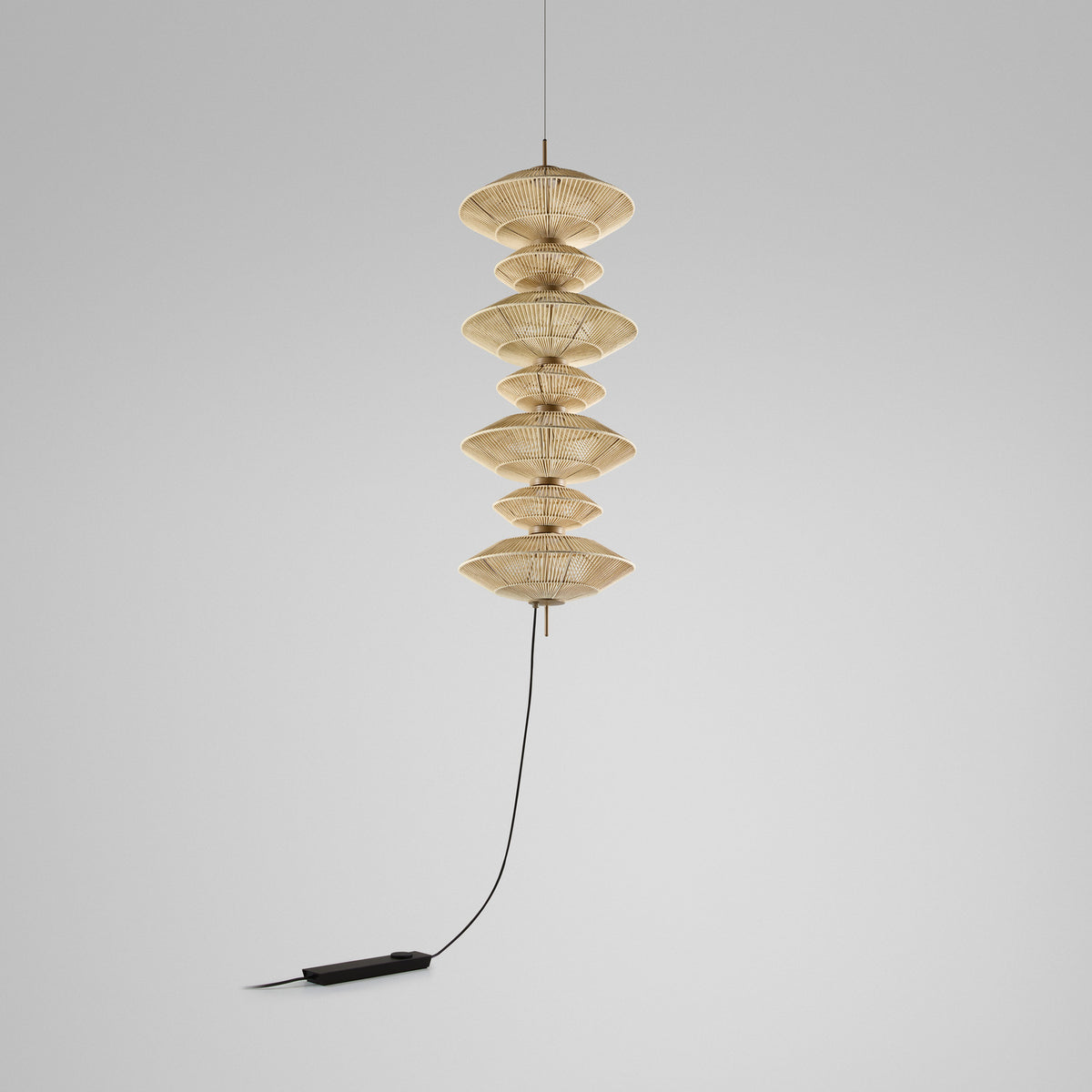 Yuyun S/7C/I Fabric LED Pendant Light - Satin Beige