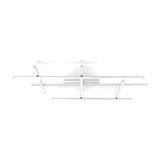 Hilow White Diffuser Frame LED ceiling light with three long parallel bars crossed by angled shorter bars, white finish diffuser strips, shown on a plain white background.