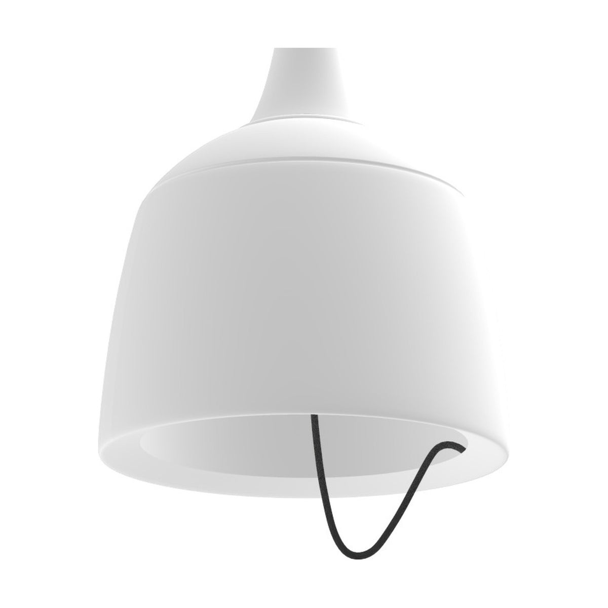 Barna LED Dome Pendant Light in matt white, aluminium dome shade with ridged shoulder and textile cable, shown against a plain white background.