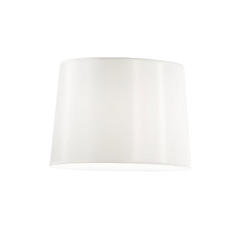The Lucidia Lampshade in white features a smooth surface and slightly tapered design that produces a soft, diffused light, ideal for versatile interior decor against a plain white background.