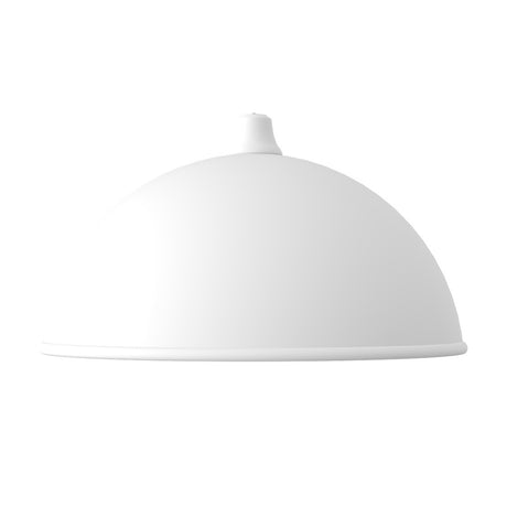 Salma Dome Pendant Light in matt white, a single-light fitting with a smooth rounded dome shade and short cable top, shown against a plain white background.