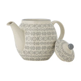 Karine Floral Stoneware Teapot 900ml - Cream