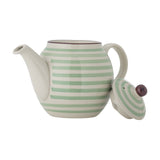 Patrizia Striped Stoneware Teapot 900ml - Green