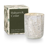 Balsam & Cedar Crackle Glass Scented Candle 9cm