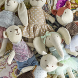 Animal friends Cotton & Linen Rag Dolls Set of 6 - Multi