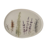 Bea Crackle Stoneware Platter 34.5x26cm - Cream