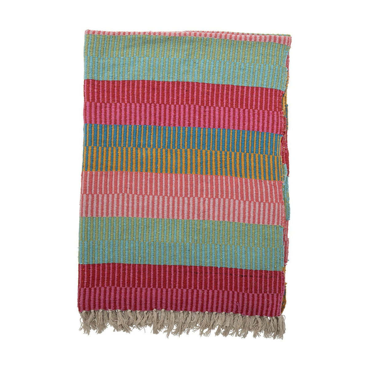Isnel Pink Striped Throw - Multi