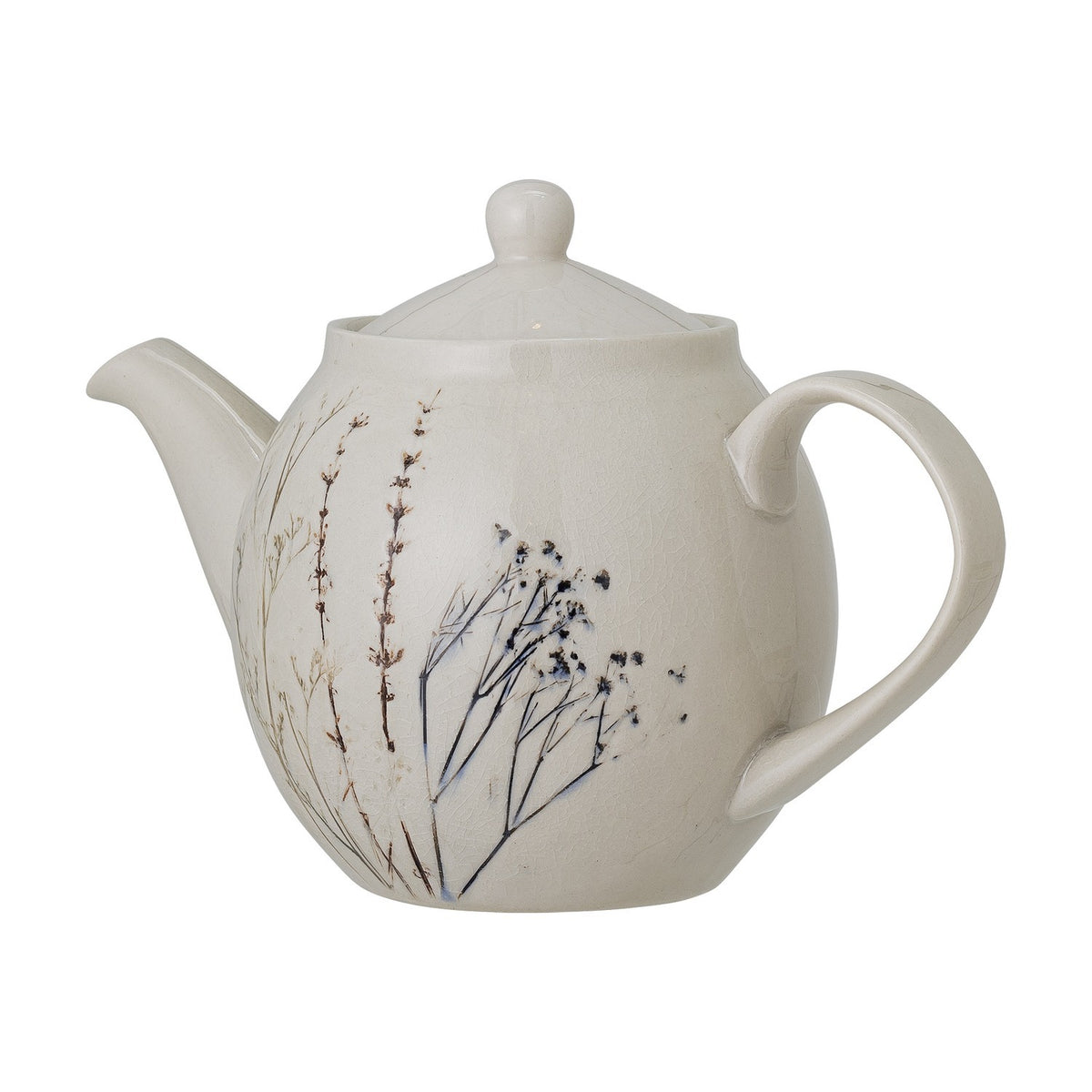 Bea Crackle Stoneware Teapot 1200ml - Cream