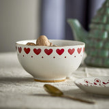 Jolly Heart Stoneware Christmas Bowls 14cm Set of 2 - Cream
