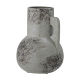 Tias Ceramic Vase 23cm in Grey, a jug-shaped vase with a round body, tall straight neck and flat side handle, finished in mottled grey tones, shown on a plain white background.