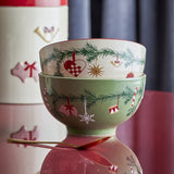 Yule Snowflake Stoneware Christmas Bowls 14cm Set of 2 - Multi