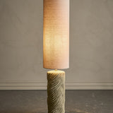 Payah Stoneware Floor Lamp with Fabric Shade - Beige