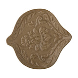 Lizz Floral Stoneware Bowl in brown, 18x16cm, with a raised floral and leaf motif and pointed tips on either side, shown on a plain white background.