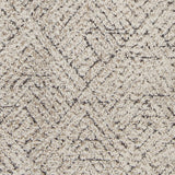 Saxo Cotton Rug 245x75cm in natural tone, showing a close-up of the woven texture with a sketchy, overlapping diamond pattern in thin dark lines.