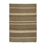 Felex Striped Seagrass Rug in natural tones, featuring alternating flat and braided woven bands across its width, shown on a plain white background.