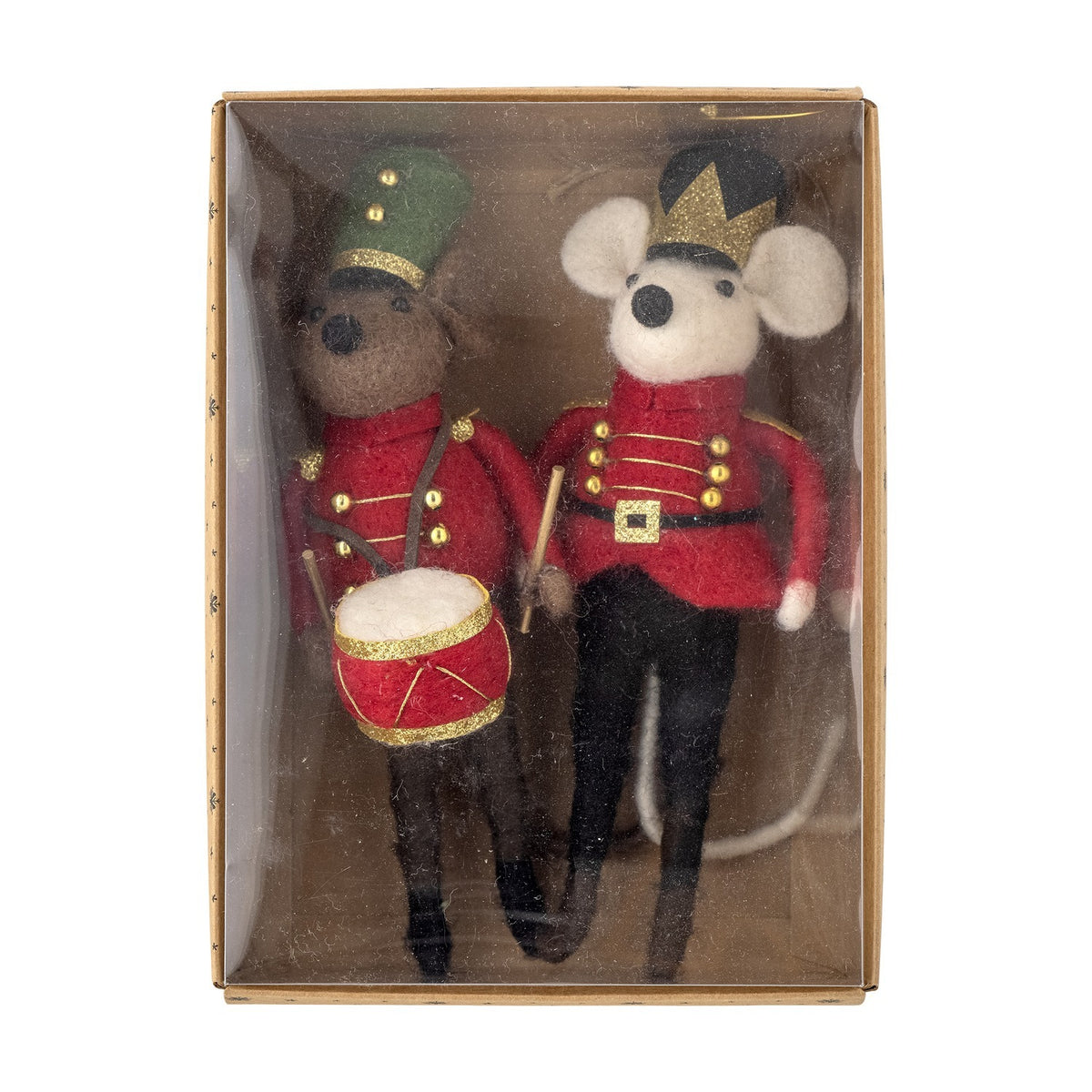Peo Wool Christmas Tree Decorations 17cm Set of 2 - Red