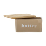 Hanyu Stoneware Butter Dish - Beige
