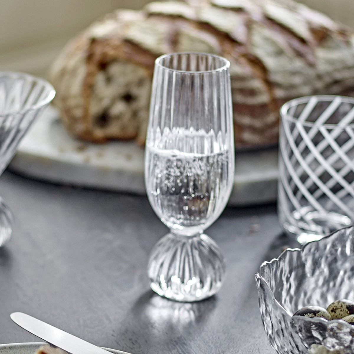 Taurin Round Champagne Glass - Clear