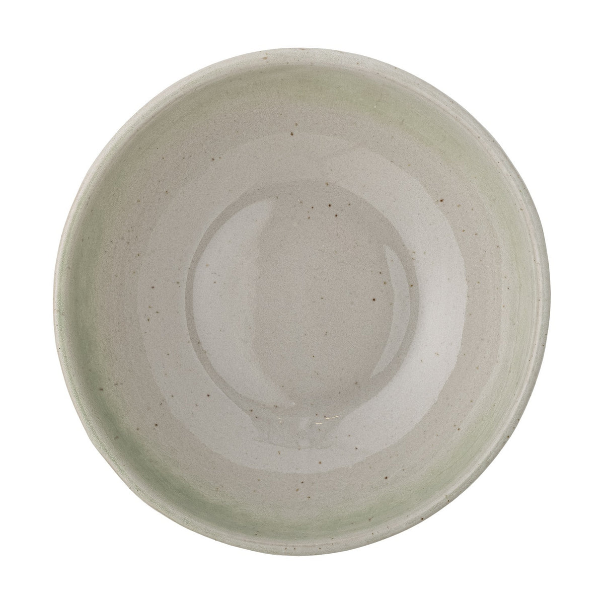Paula Stoneware Bowl 16cm in cream, shown from above with a reactive glaze and shaded band below the rim, set against a plain white background.