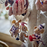 Peo Wool Christmas Tree Decorations Set of 3 - Brown