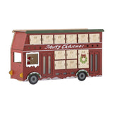 Edward Double-Decker Bus Wooden Advent Calendar with Light - Red