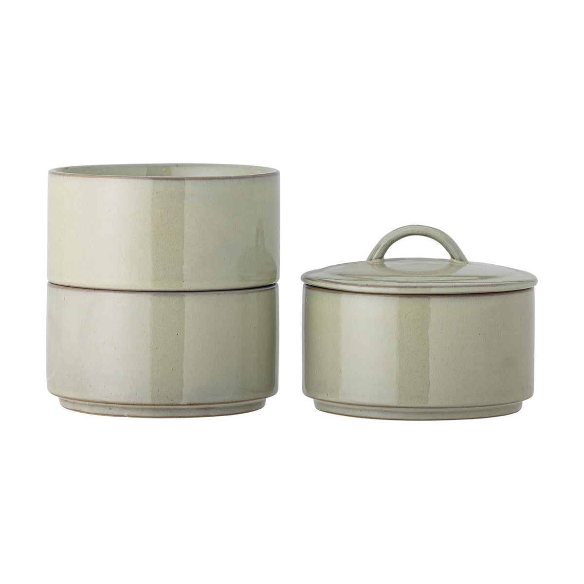 Ebba Stoneware Storage Jar with Lid 940ml - Green