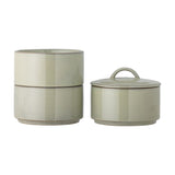 Ebba Stoneware Storage Jar with Lid 940ml - Green