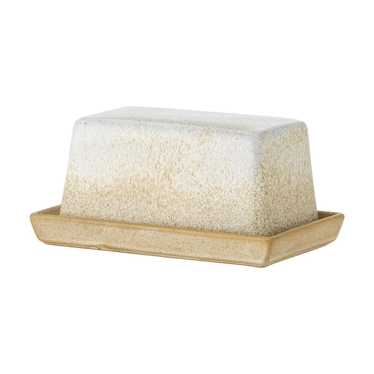 Paula Speckled Stoneware Butter Dish - Cream