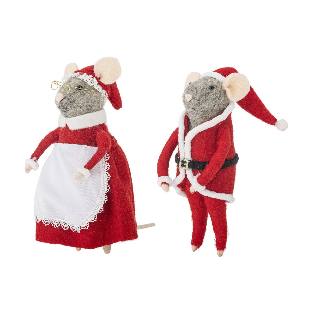 Peo Wool Christmas Tree Decorations 23cm Set of 2 - Red