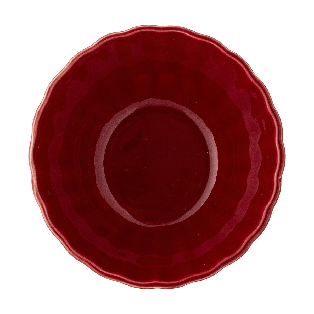 Latina Ribbed Stoneware Bowl 12cm - Red