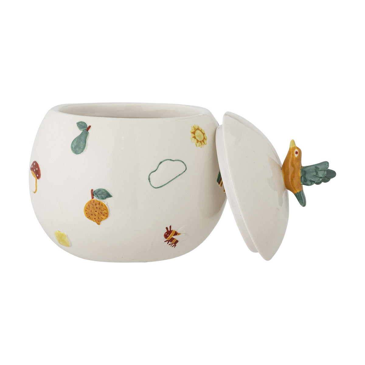 Agnes Stoneware Storage Jar with Lid 590ml - Cream