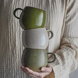 Addison Speckled Stoneware Mugs 500ml Set of 3 - Green