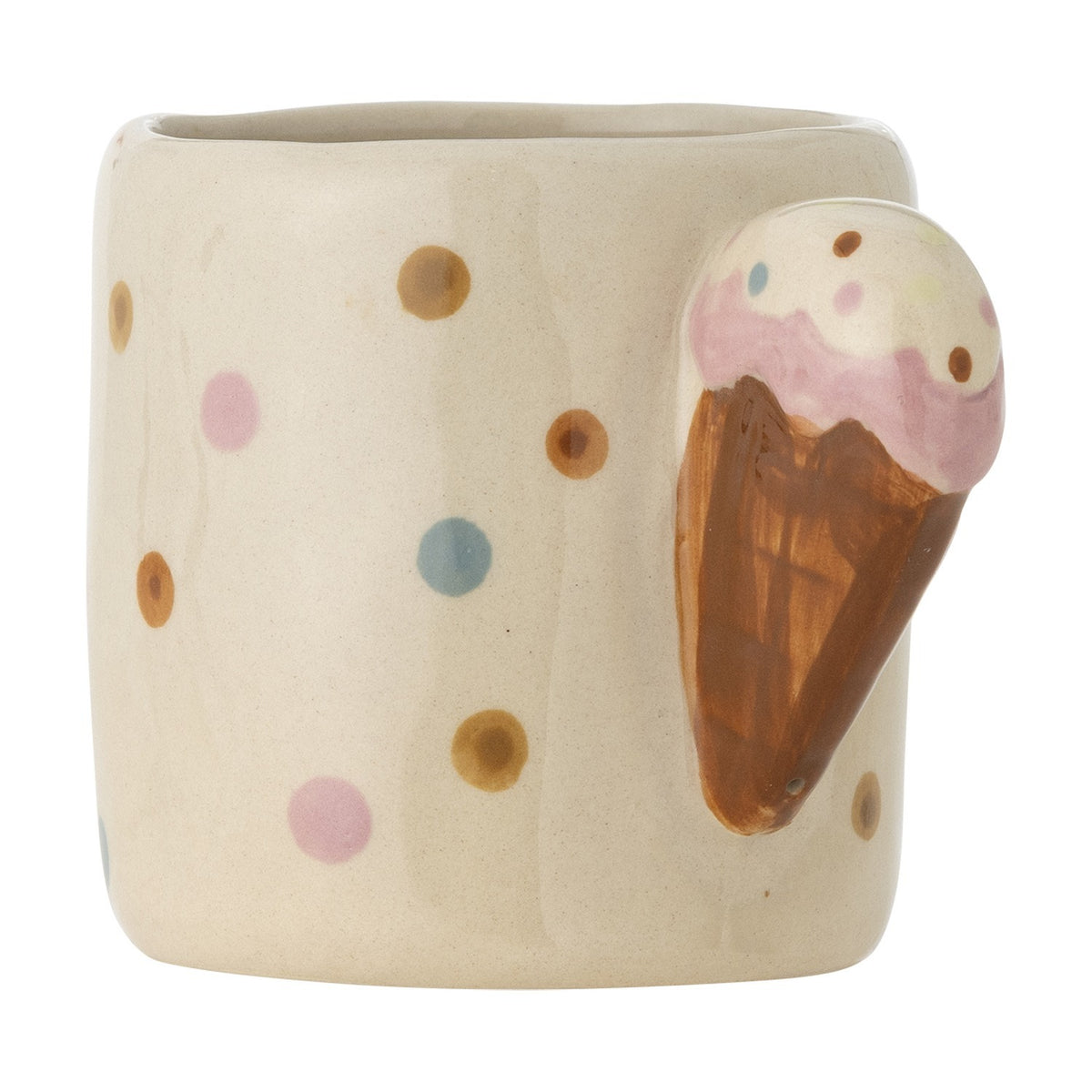 Creamy Dotted Stoneware Cup 255ml - Cream