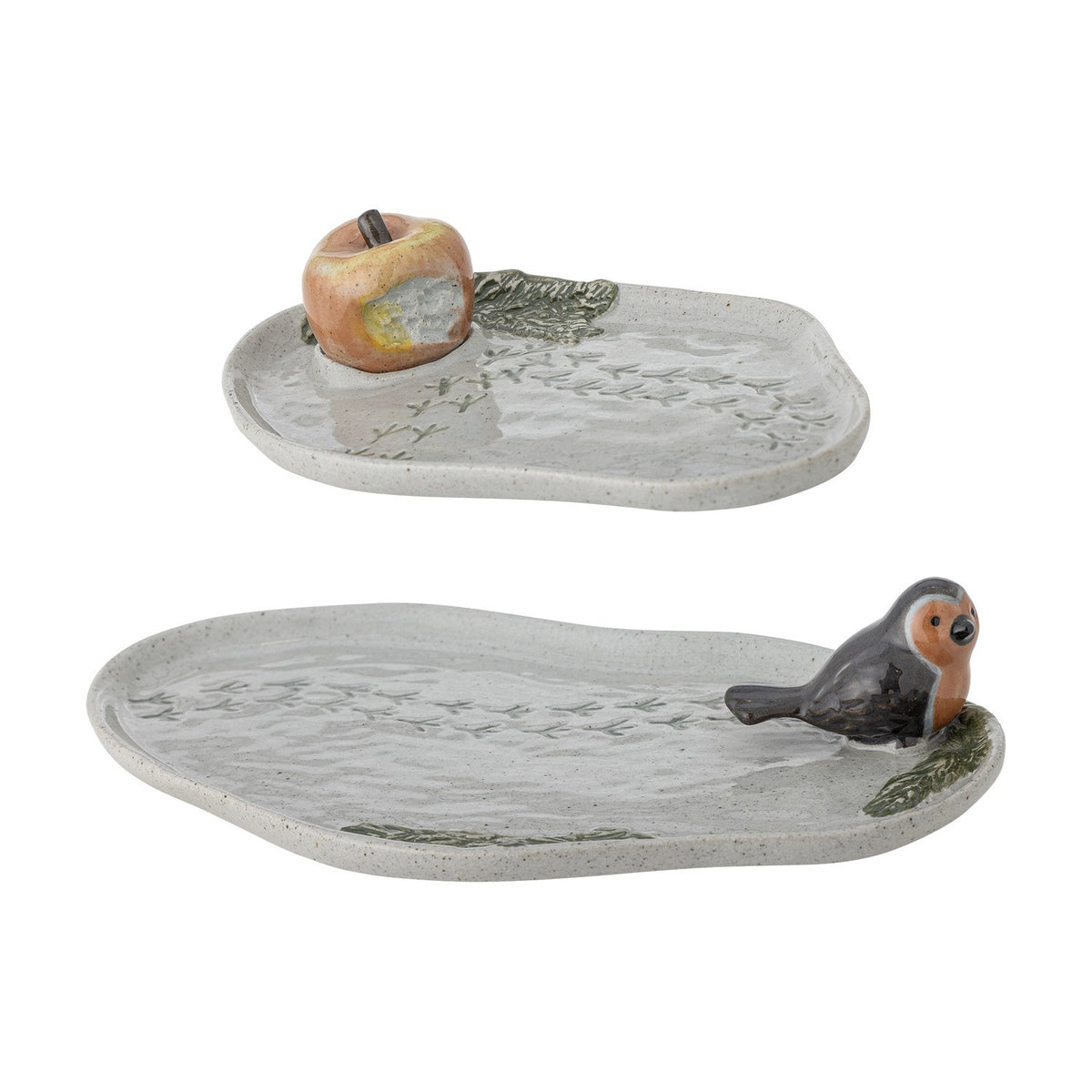 Bleak Stoneware Platters Set of 2 - Grey