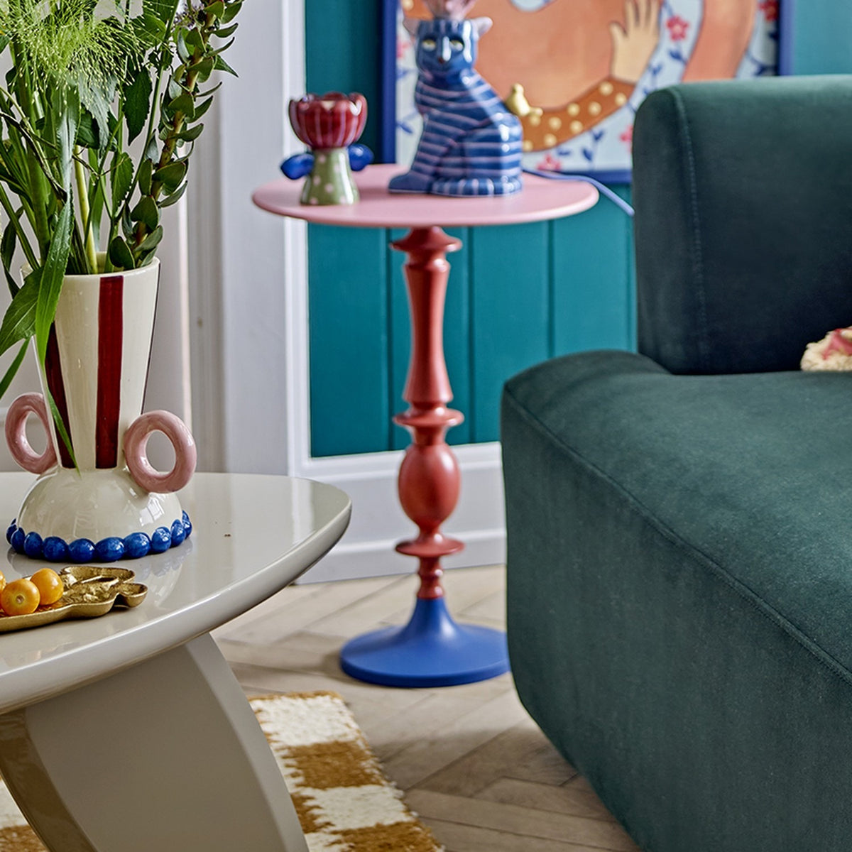 Annan Round Aluminium Side Table - Multi