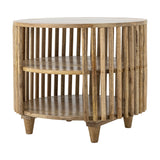 Sali Round Wooden Coffee Table - Brown