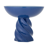 Riley Dotted Stoneware Pedestal Bowl 24.5cm - Blue