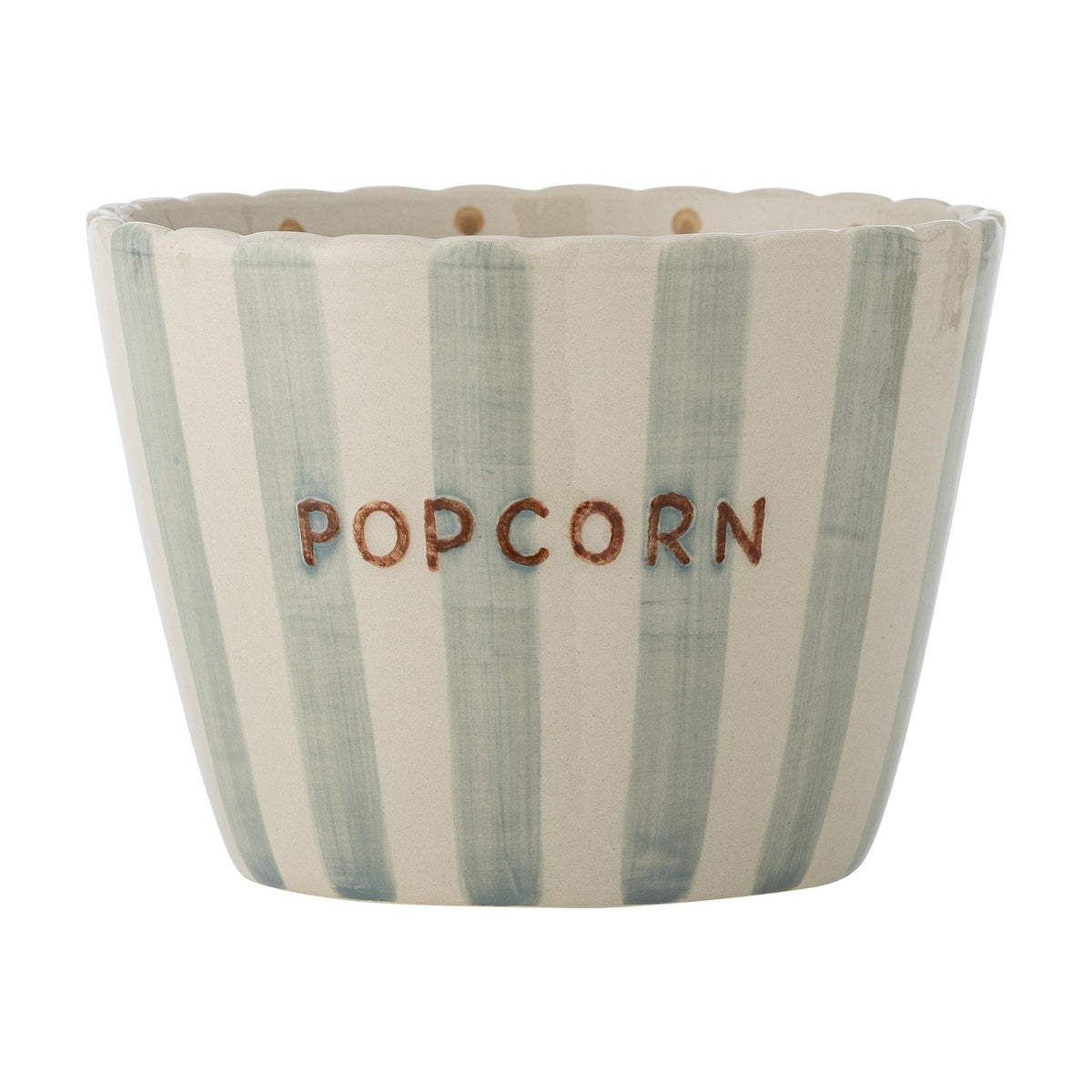 Chip Striped Stoneware Bowl 17.5cm - Cream