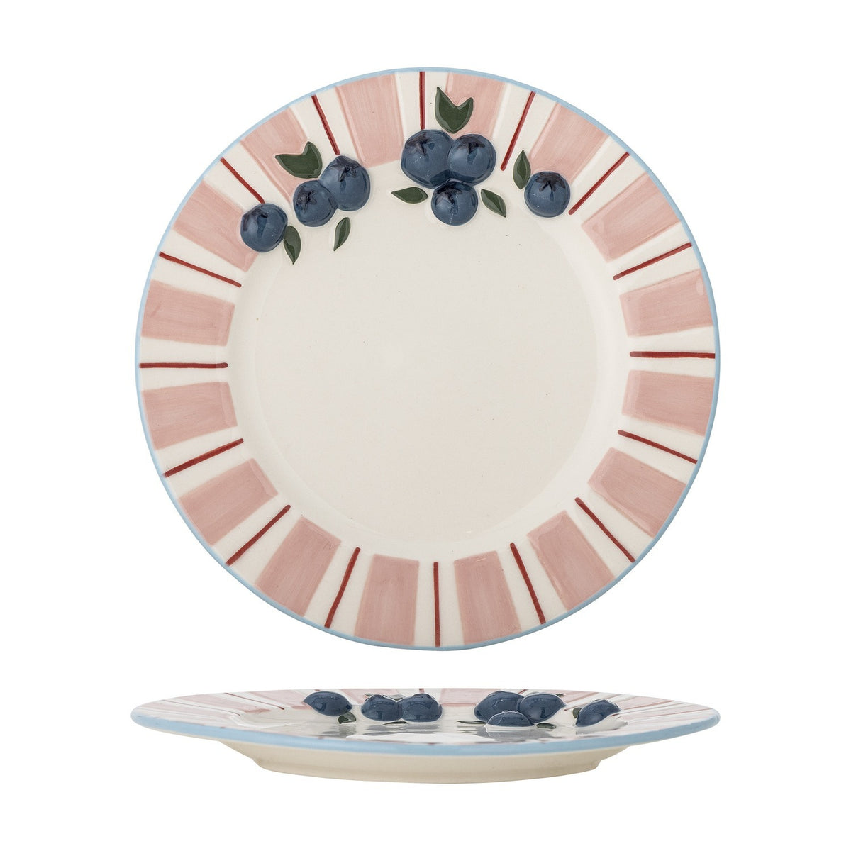 Carry Striped Stoneware Side Plates Set of 4 - Pink